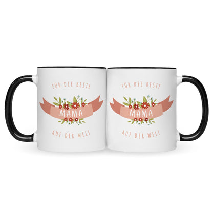 Bedruckte Tasse mit Spruch Für die beste Mama
