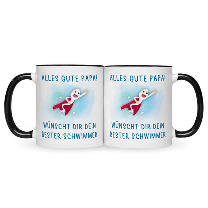 Bedruckte Tasse mit Spruch Bester Schwimmer