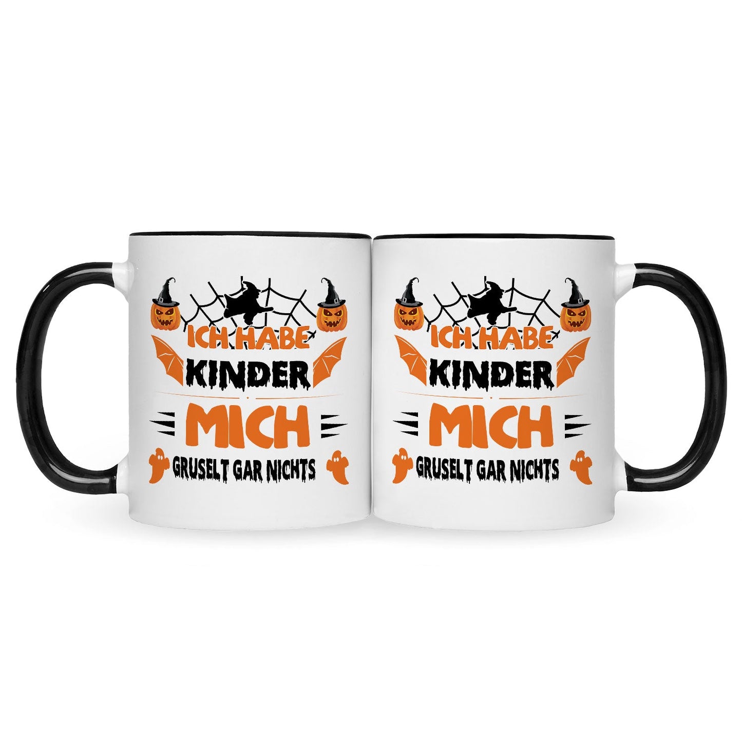 Bedruckte Tasse mit Spruch Ich habe Kinder mich gruselt gar nichts