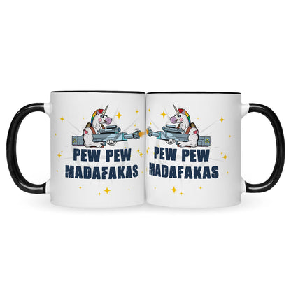 Bedruckte Tasse mit Spruch Pew Pew Madafakas