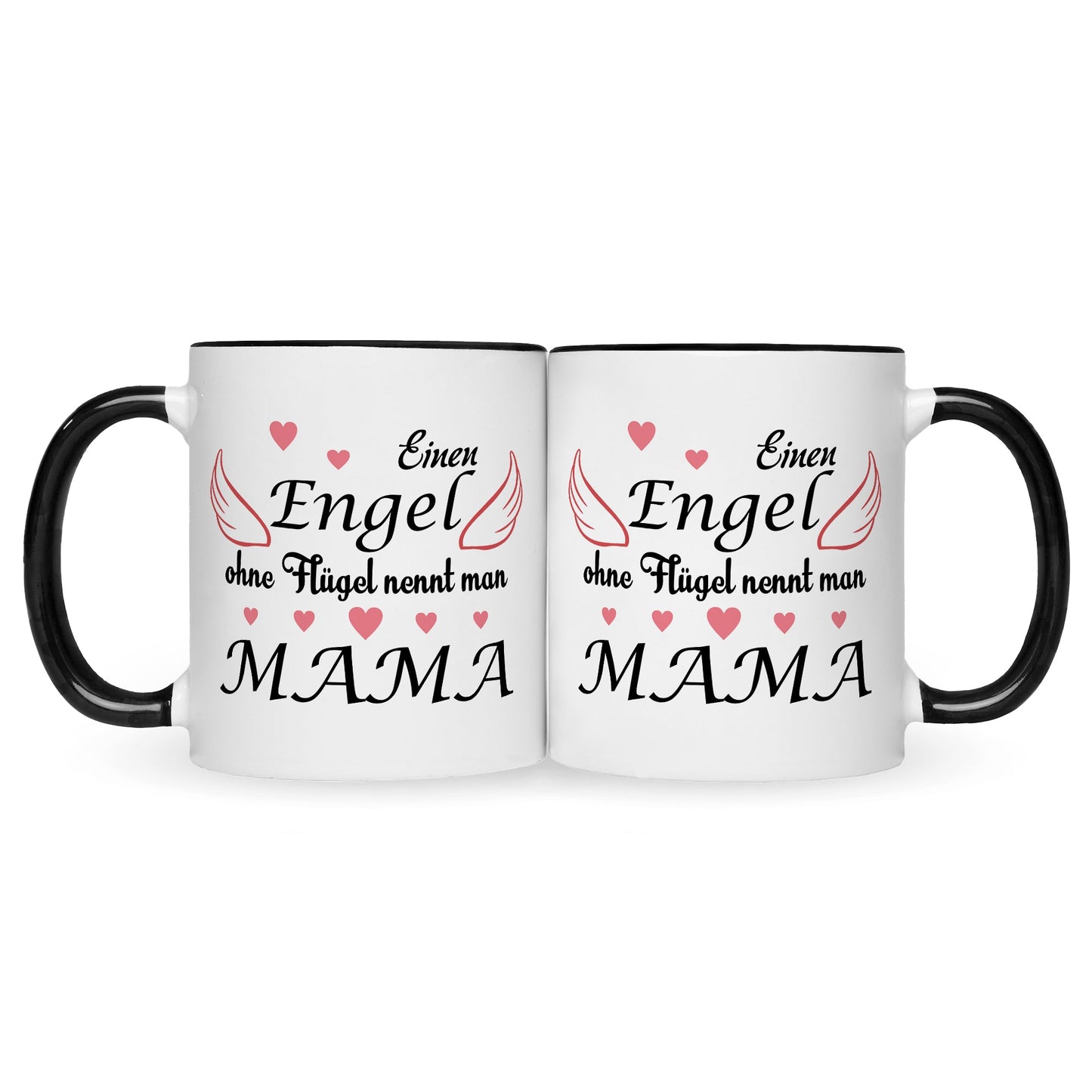 Bedruckte Tasse mit Spruch Engel ohne Flügel