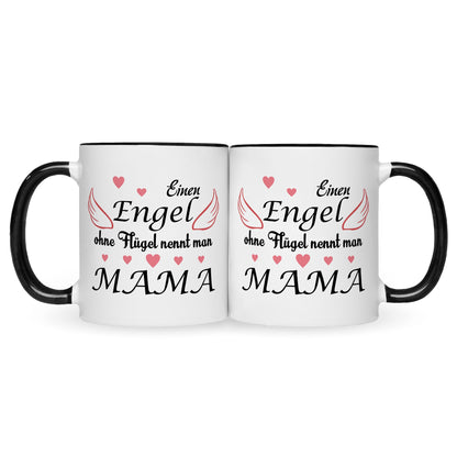 Bedruckte Tasse mit Spruch Engel ohne Flügel