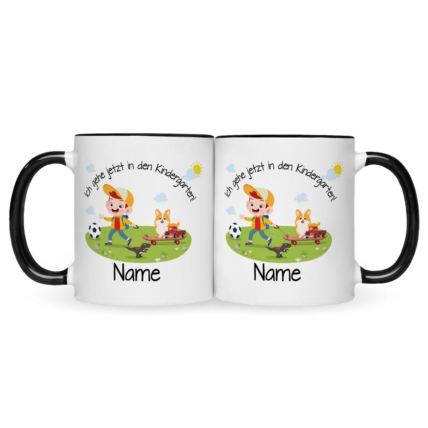Bedruckte Tasse mit Motiv Ich gehe jetzt in den Kindergarten für Jungen & Mädchen