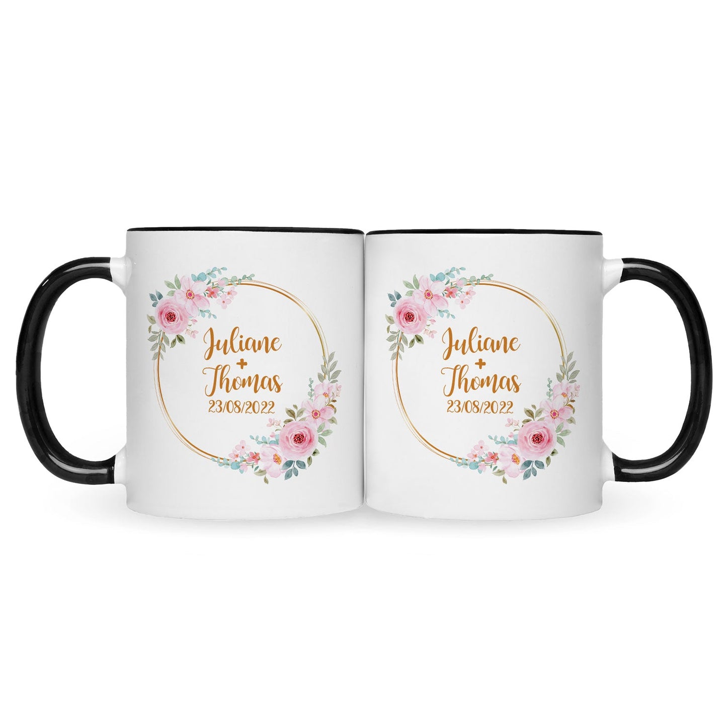 Bedruckte Tasse mit Spruch Rosenhochzeit