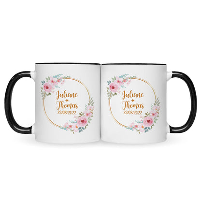 Bedruckte Tasse mit Spruch Rosenhochzeit