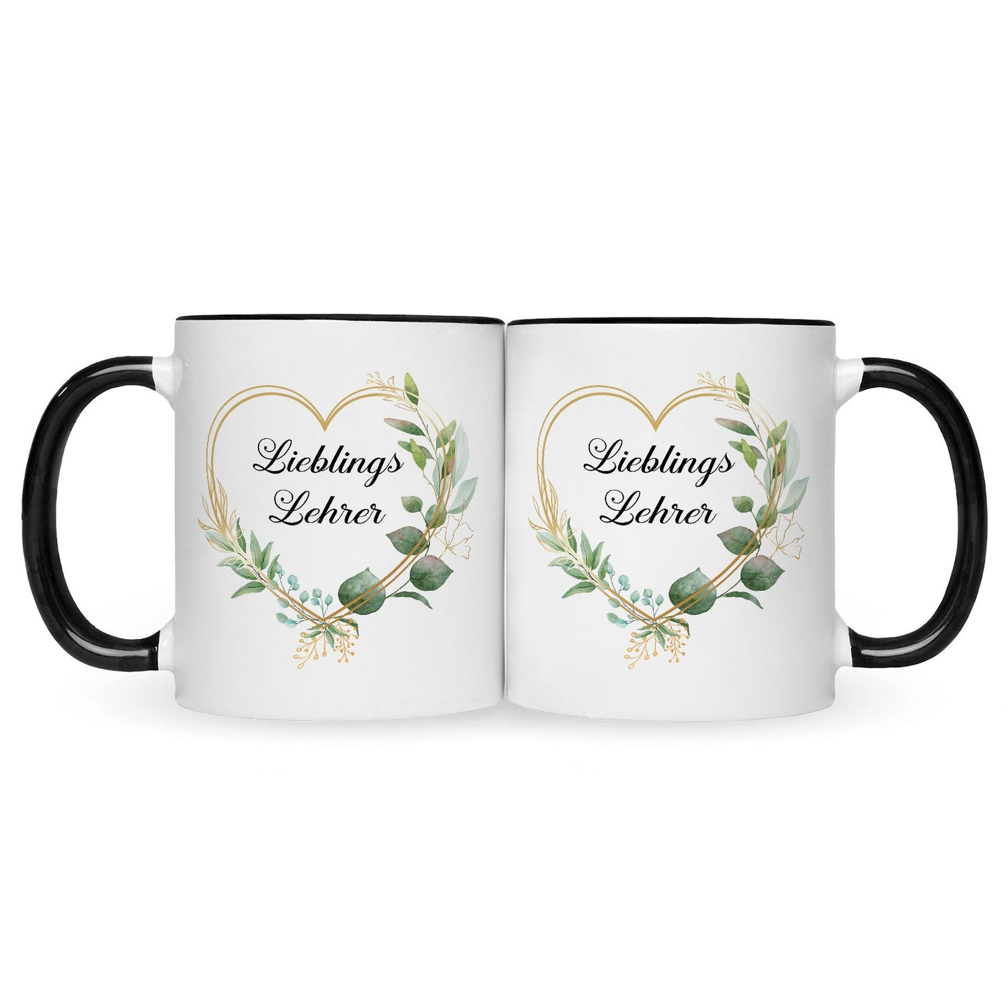 Bedruckte Tasse mit Spruch Lieblingslehrer/Lieblingslehrerin