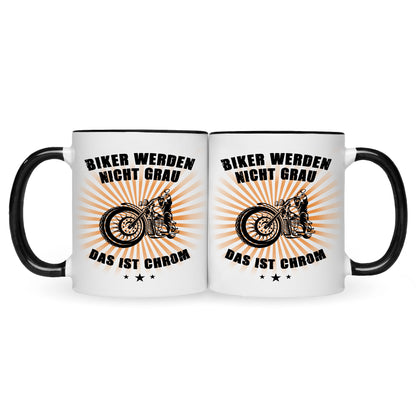 Bedruckte Tasse mit Spruch Biker werden nicht grau