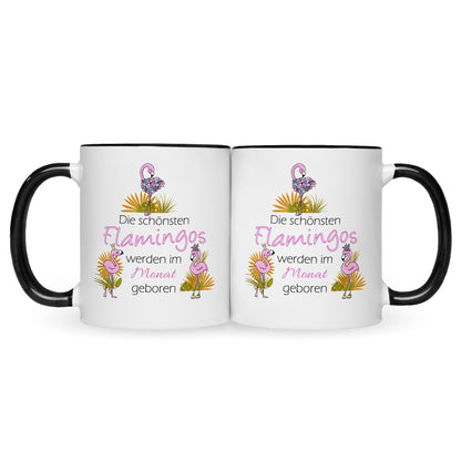 Bedruckte Tasse mit Spruch Die schönsten Flamingos