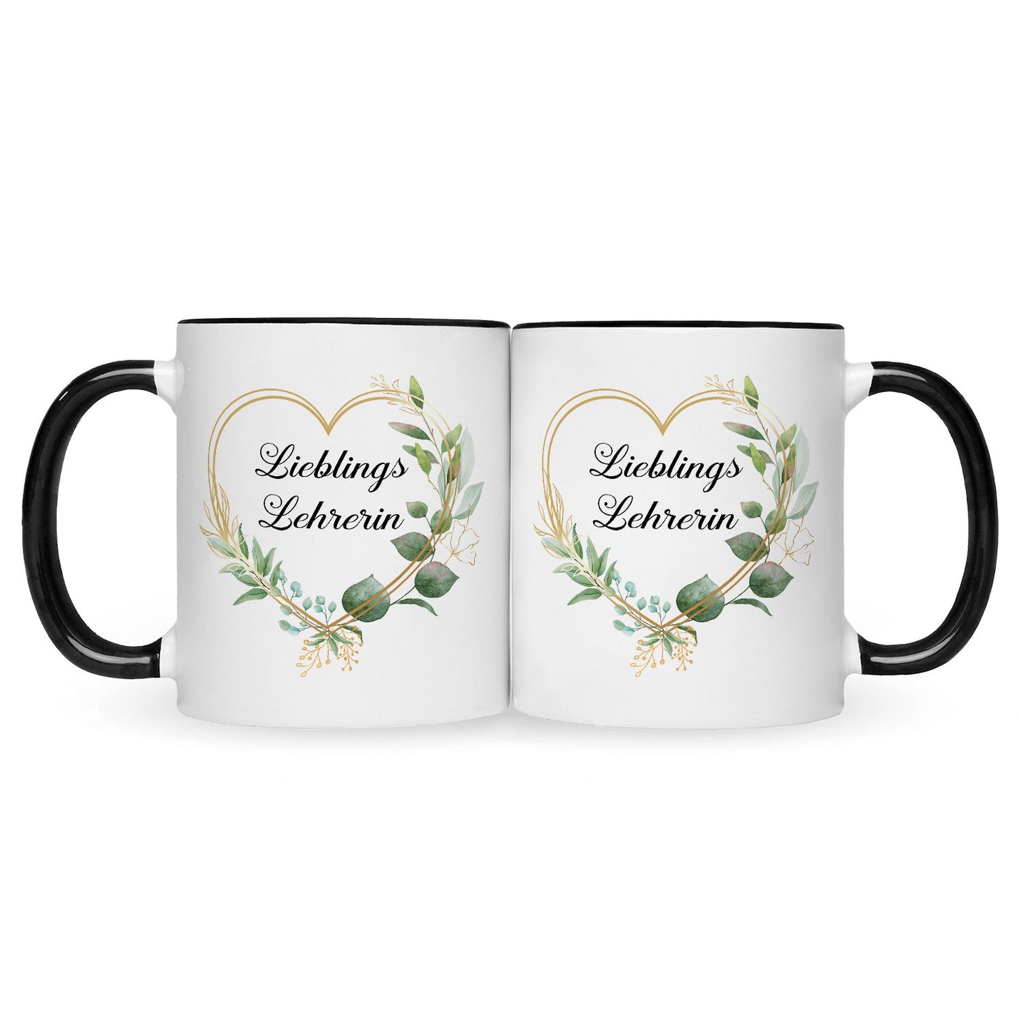 Bedruckte Tasse mit Spruch Lieblingslehrer/Lieblingslehrerin