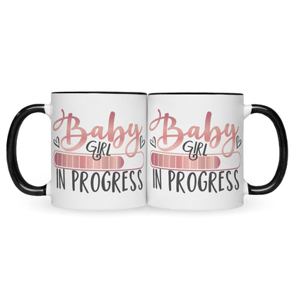 Bedruckte Tasse mit Spruch Baby in Progress