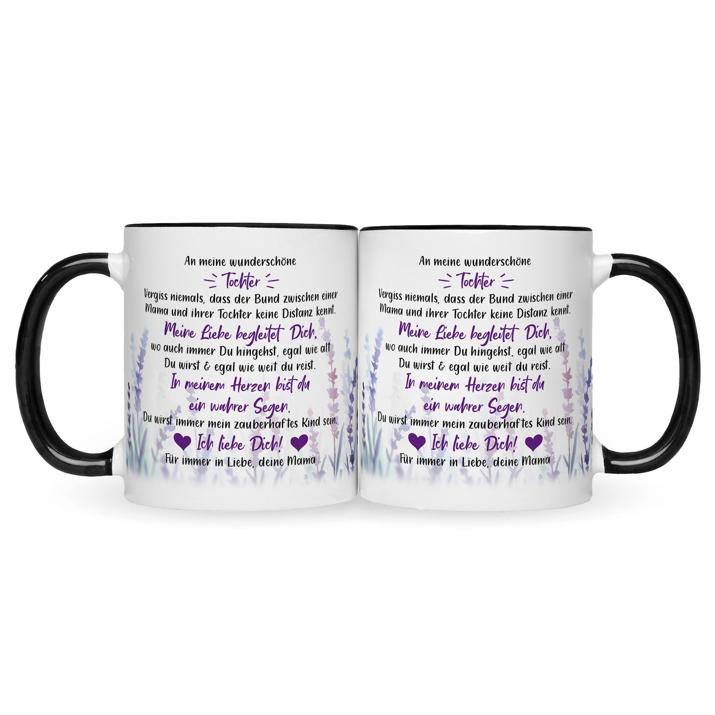 Bedruckte Tasse mit Spruch von Mama für die Tochter