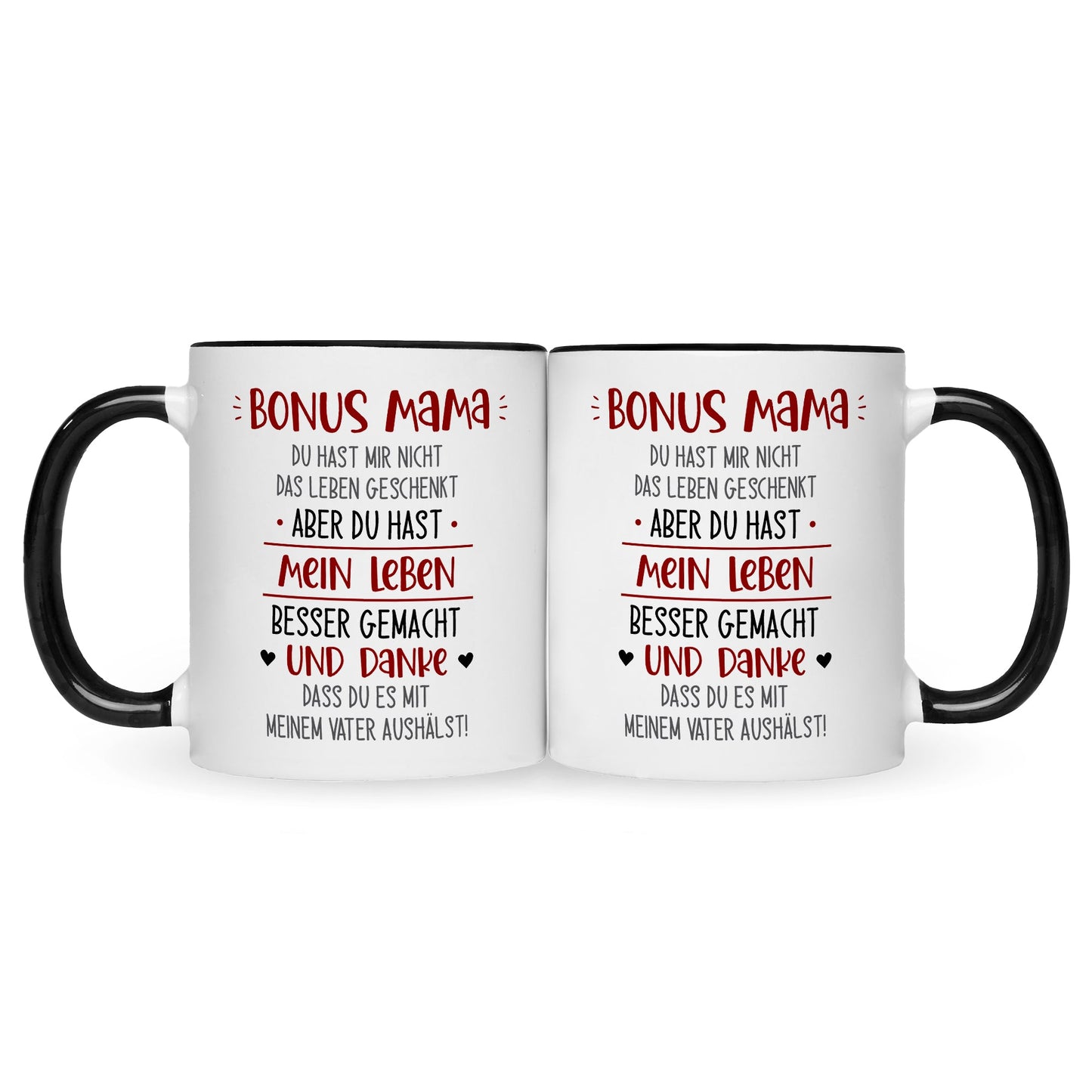 Bedruckte Tasse mit Spruch Bonus Eltern
