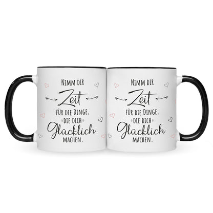 Bedruckte Tasse mit Spruch Nimm dir Zeit