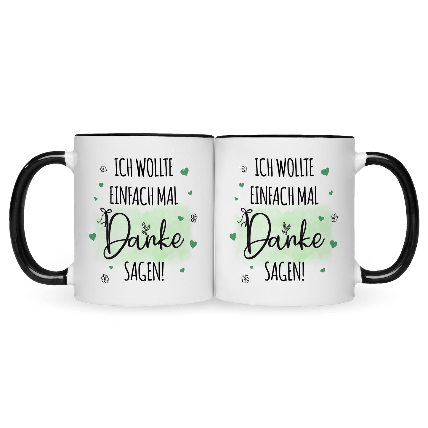 Bedruckte Tasse mit Spruch Wollte einfach mal danke sagen