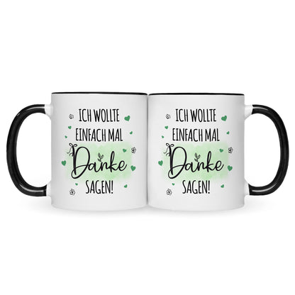 Bedruckte Tasse mit Spruch Wollte einfach mal danke sagen