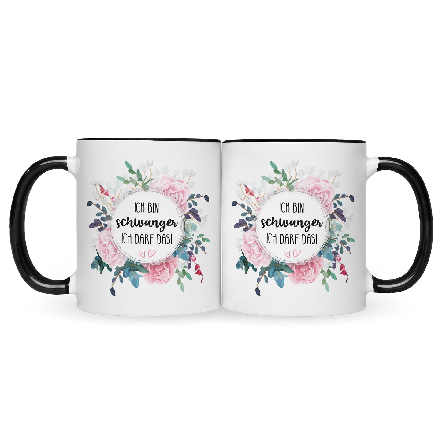 Bedruckte Tasse mit Spruch Ich bin Schwanger ich darf das