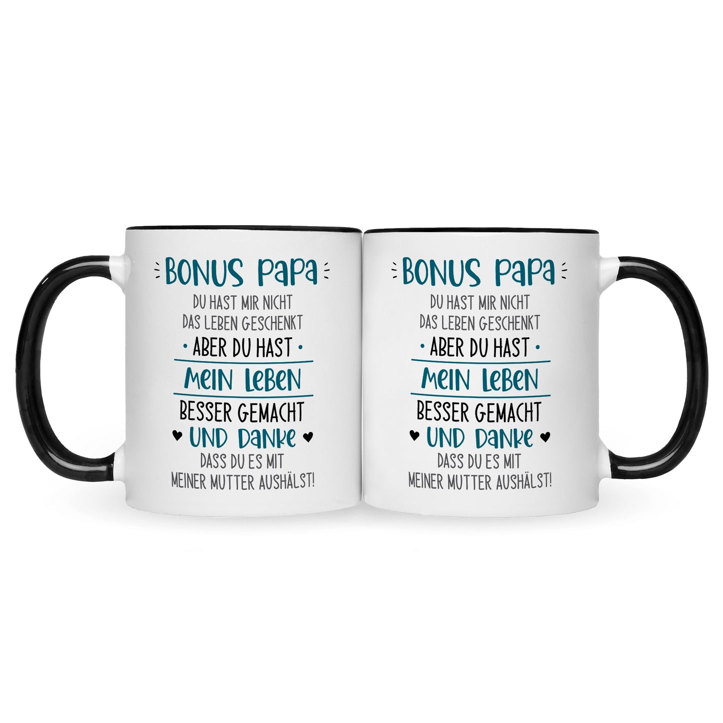 Bedruckte Tasse mit Spruch Bonus Eltern