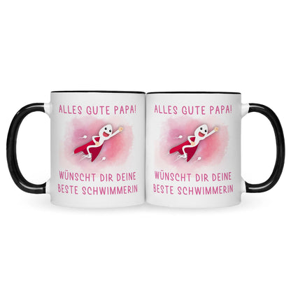 Bedruckte Tasse mit Spruch Bester Schwimmer