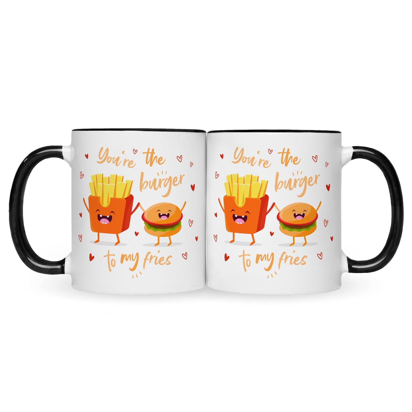 Bedruckte Tasse mit Spruch Burger to my fries