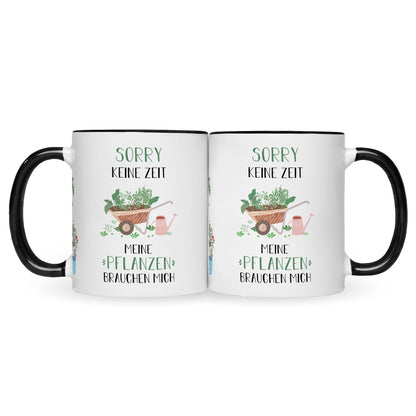 Bedruckte Tasse mit Spruch Meine Pflanzen brauchen mich
