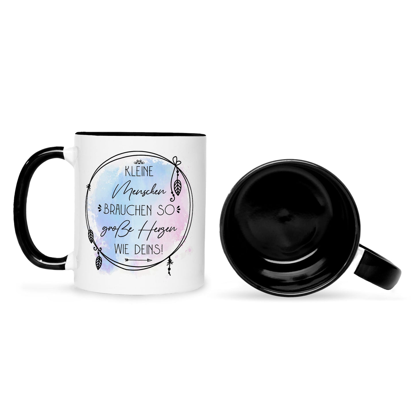 Bedruckte Tasse mit Spruch Große Herzen wie Deins