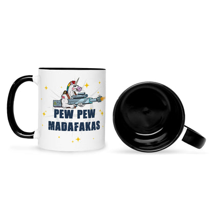 Bedruckte Tasse mit Spruch Pew Pew Madafakas