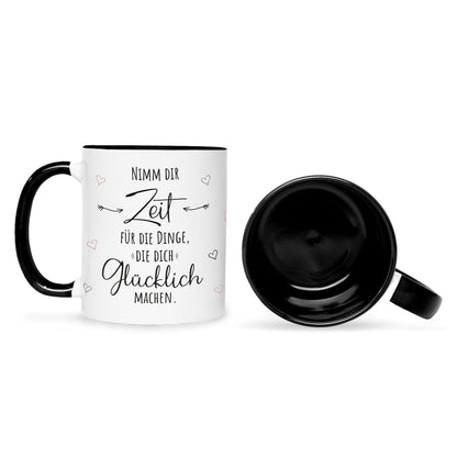 Bedruckte Tasse mit Spruch Nimm dir Zeit
