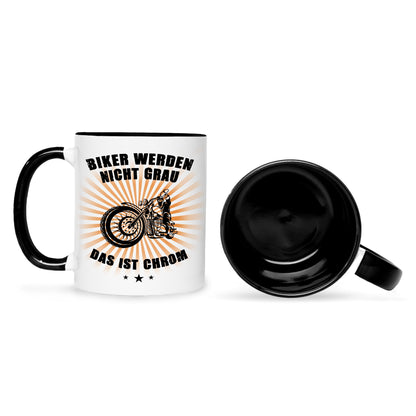 Bedruckte Tasse mit Spruch Biker werden nicht grau