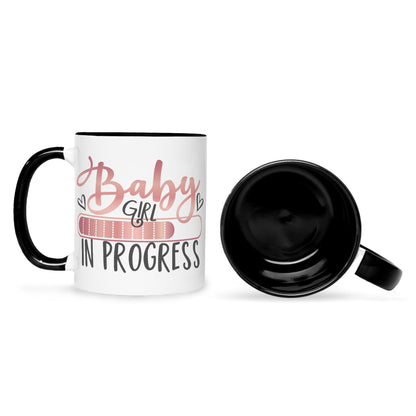 Bedruckte Tasse mit Spruch Baby in Progress