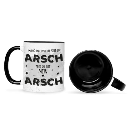 Bedruckte Tasse mit Spruch Du bist mein Arsch