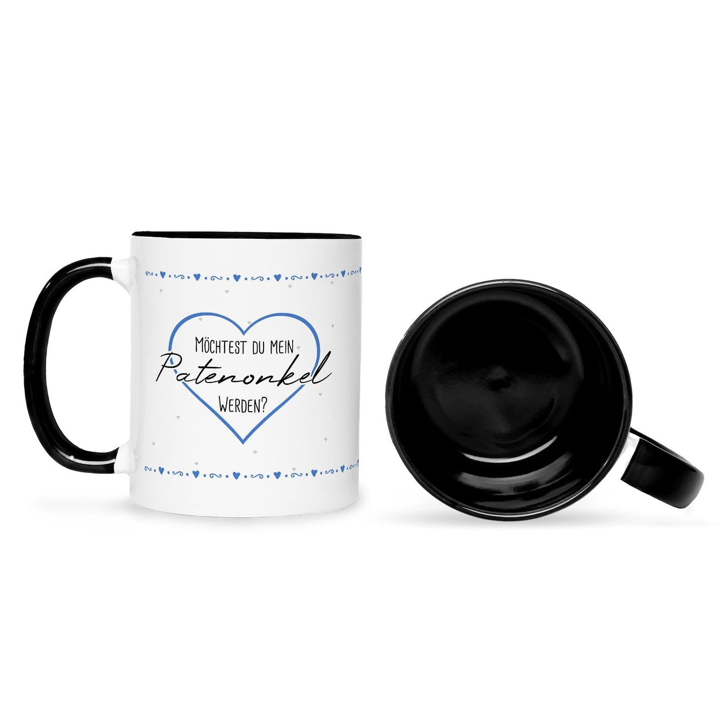 Bedruckte Tasse mit Spruch Ich habe eine wichtige Frage an dich! Patentante/Patenonkel