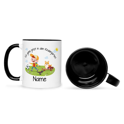 Bedruckte Tasse mit Motiv Ich gehe jetzt in den Kindergarten für Jungen & Mädchen