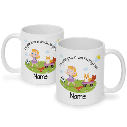 Bedruckte Tasse mit Motiv Ich gehe jetzt in den Kindergarten für Jungen & Mädchen