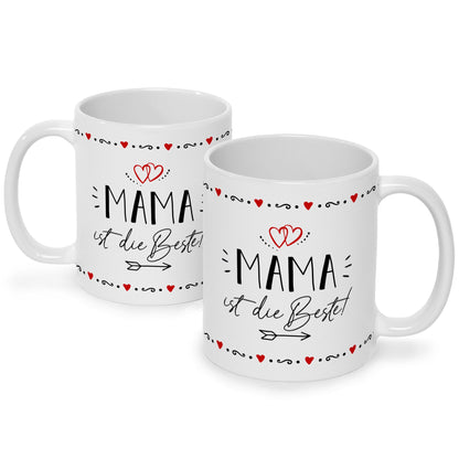 Bedruckte Tasse mit Spruch Mama ist die Beste!