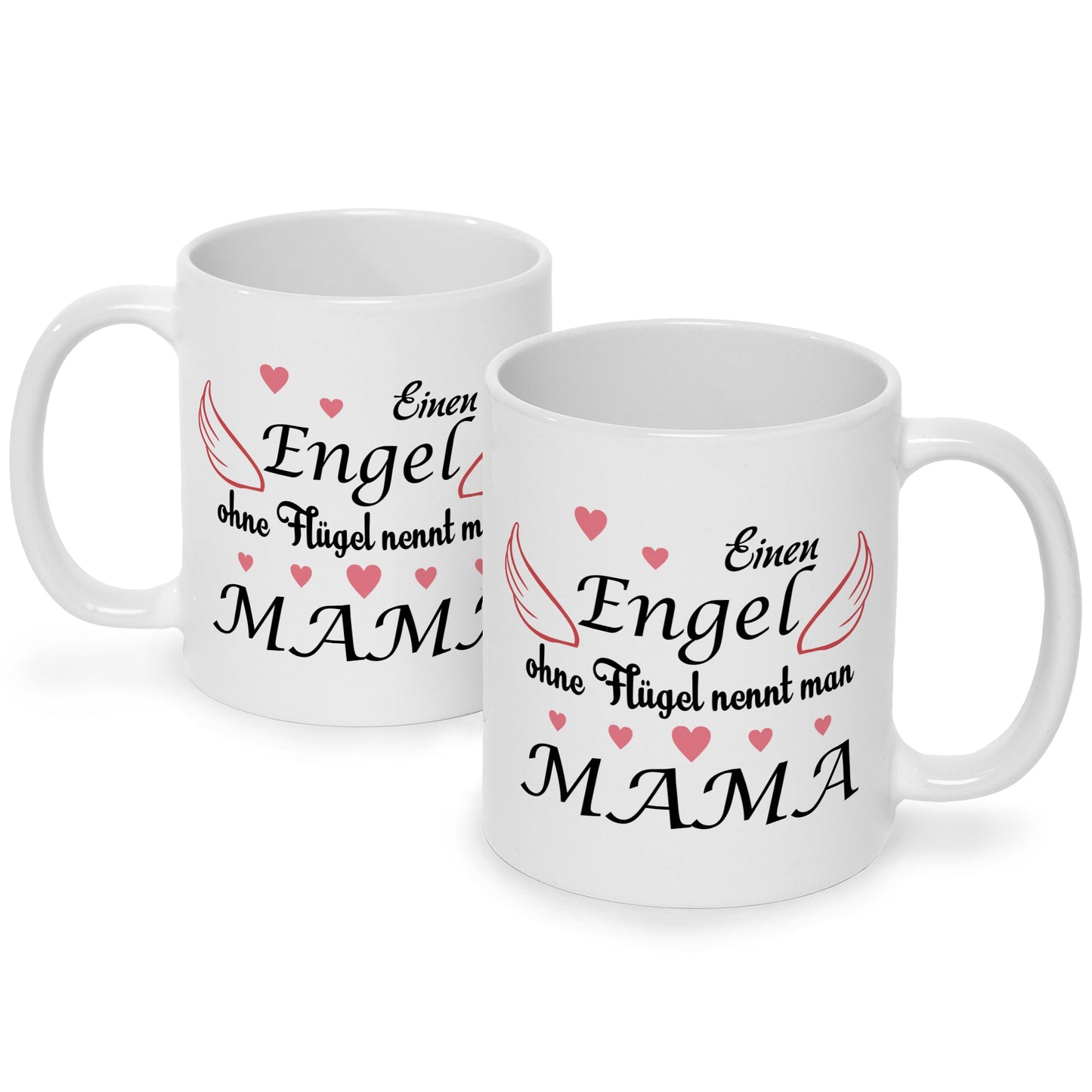 Bedruckte Tasse mit Spruch Engel ohne Flügel