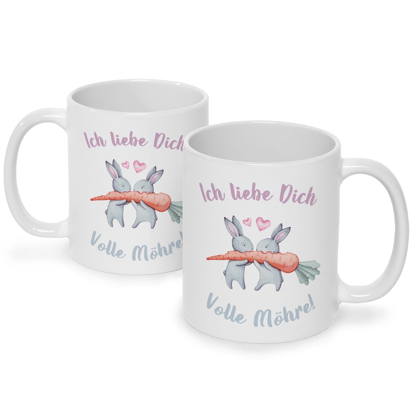 Bedruckte Tasse mit Spruch Volle Möhre