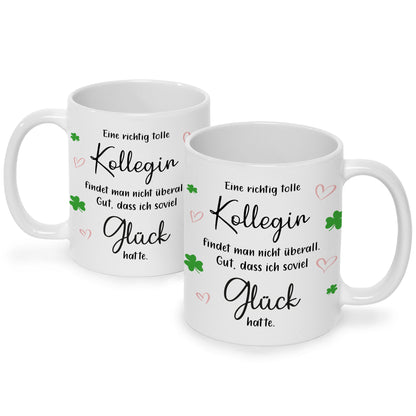 Bedruckte Tasse mit Spruch Tolle Kollegin