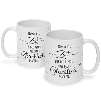 Bedruckte Tasse mit Spruch Nimm dir Zeit