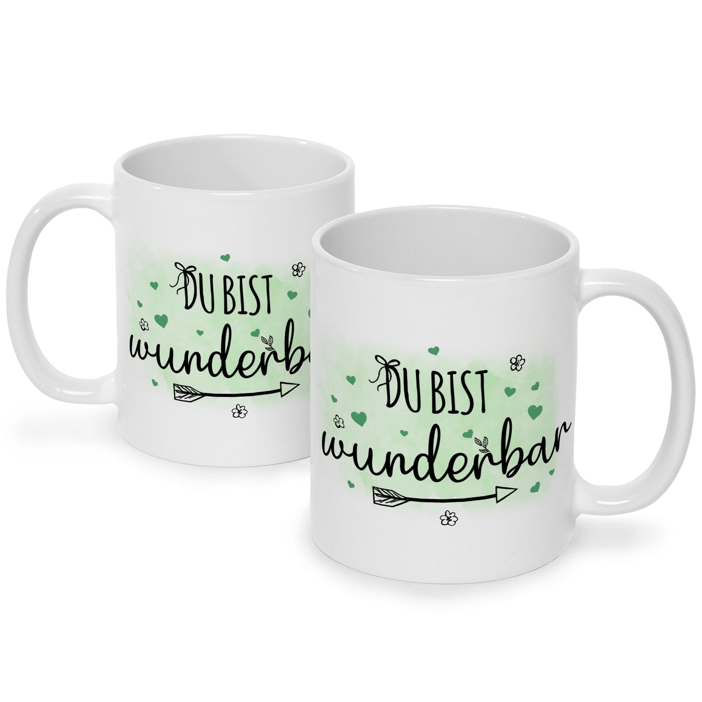 Bedruckte Tasse mit Spruch Du bist wunderbar