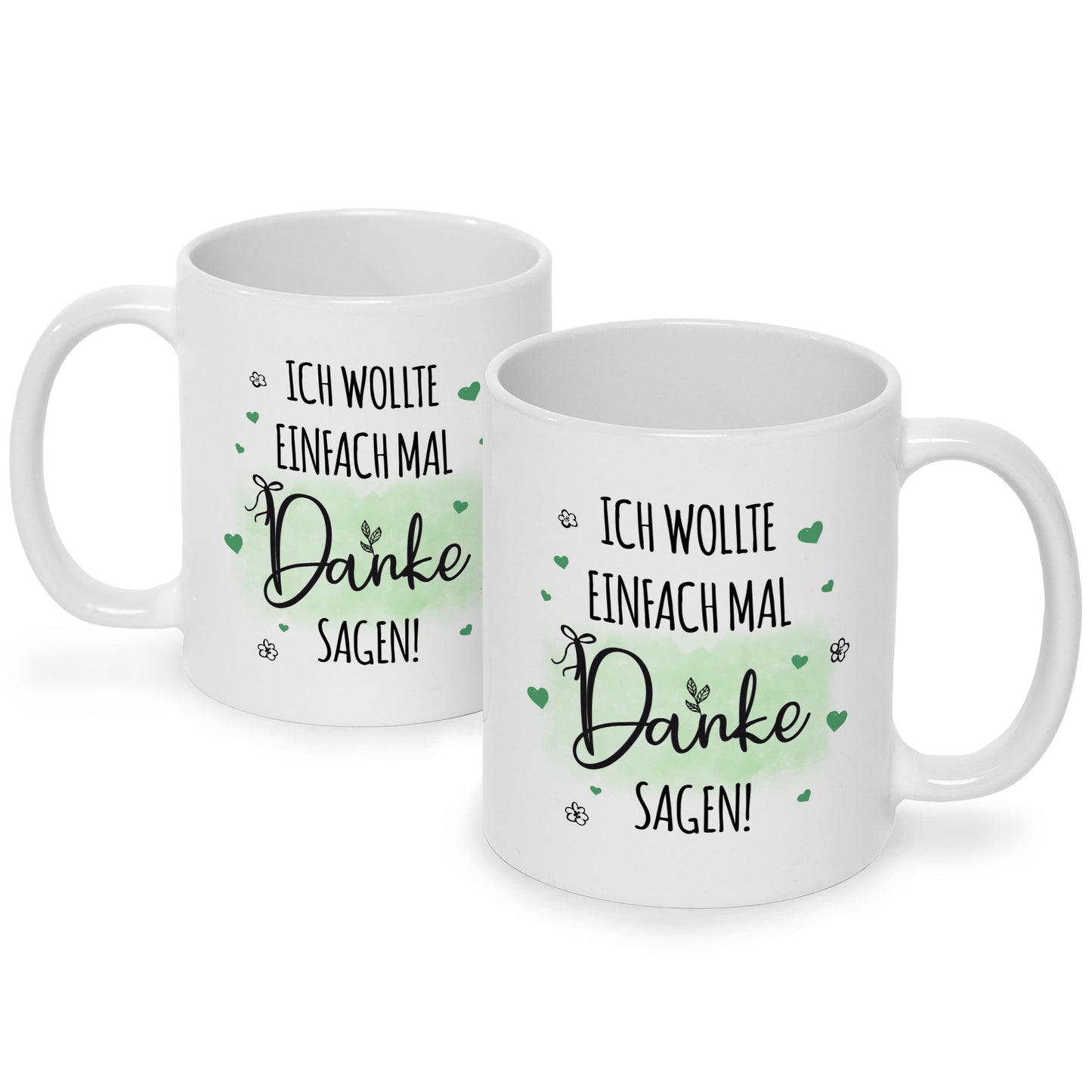 Bedruckte Tasse mit Spruch Wollte einfach mal danke sagen