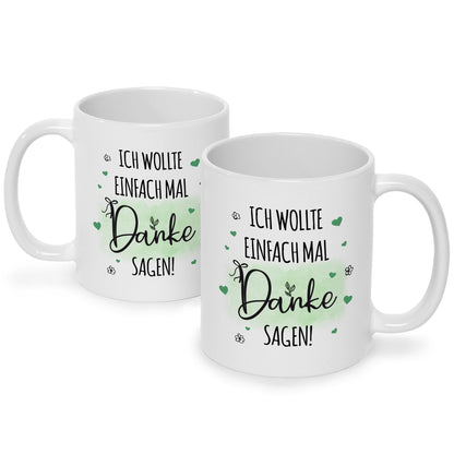 Bedruckte Tasse mit Spruch Wollte einfach mal danke sagen