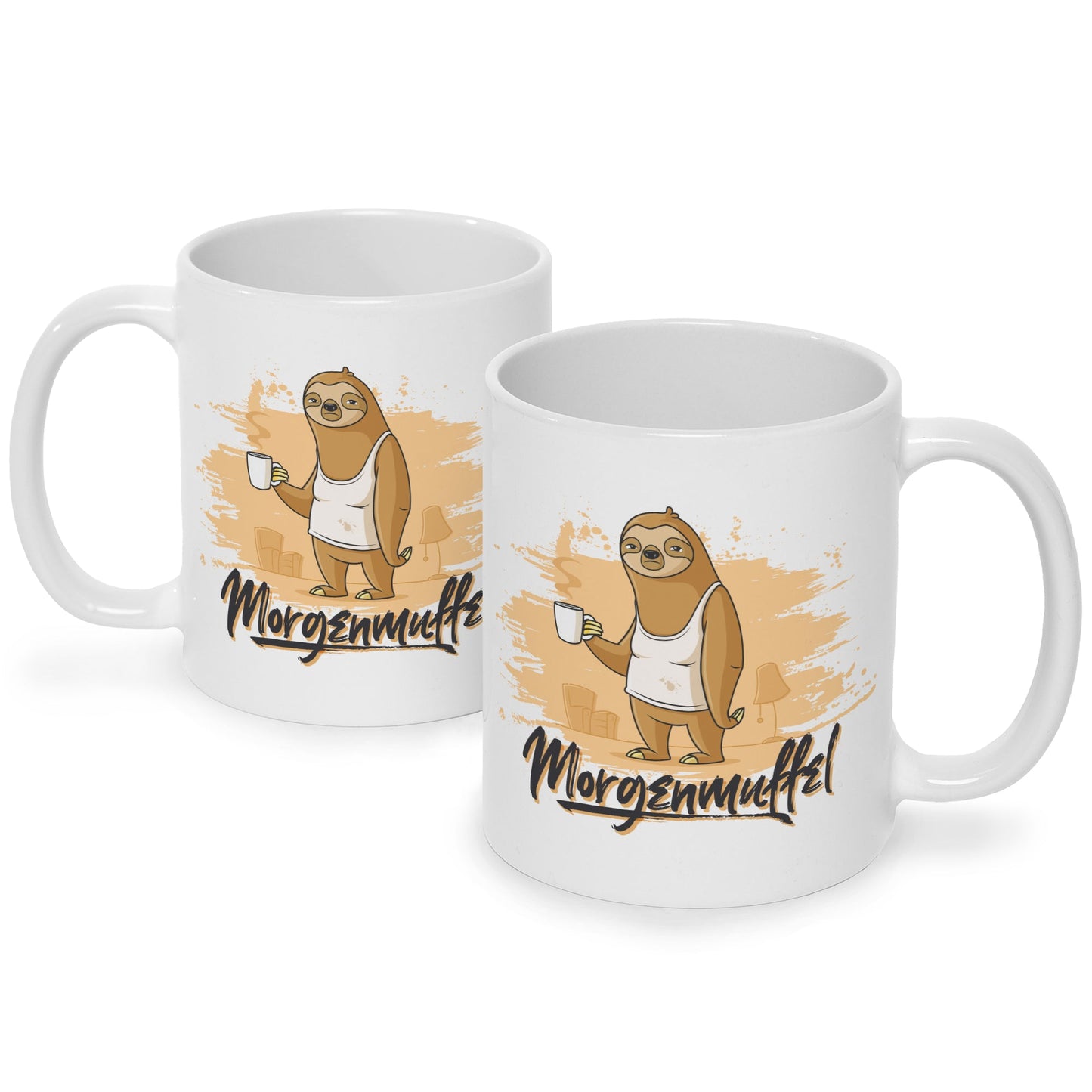 Bedruckte Tasse mit Spruch Morgenmuffel