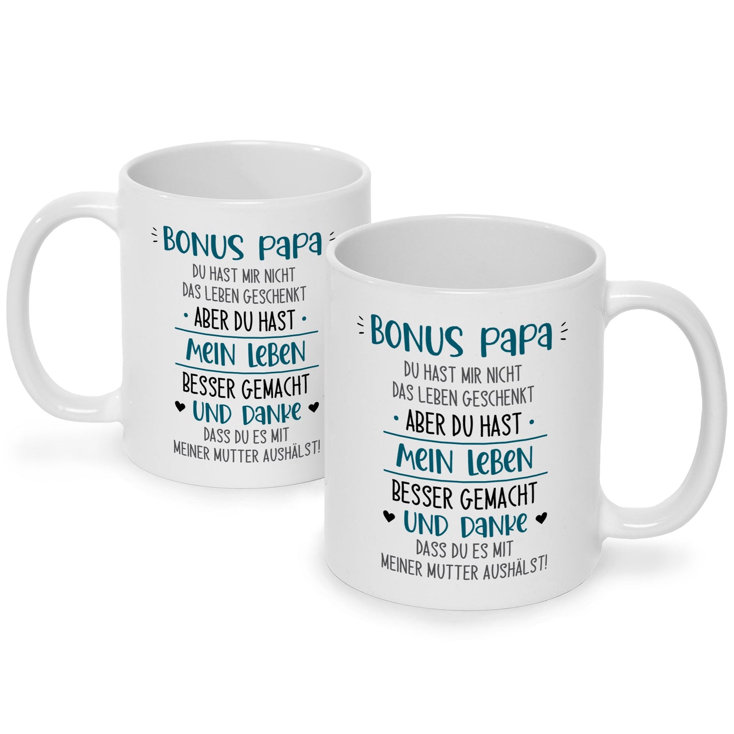 Bedruckte Tasse mit Spruch Bonus Eltern