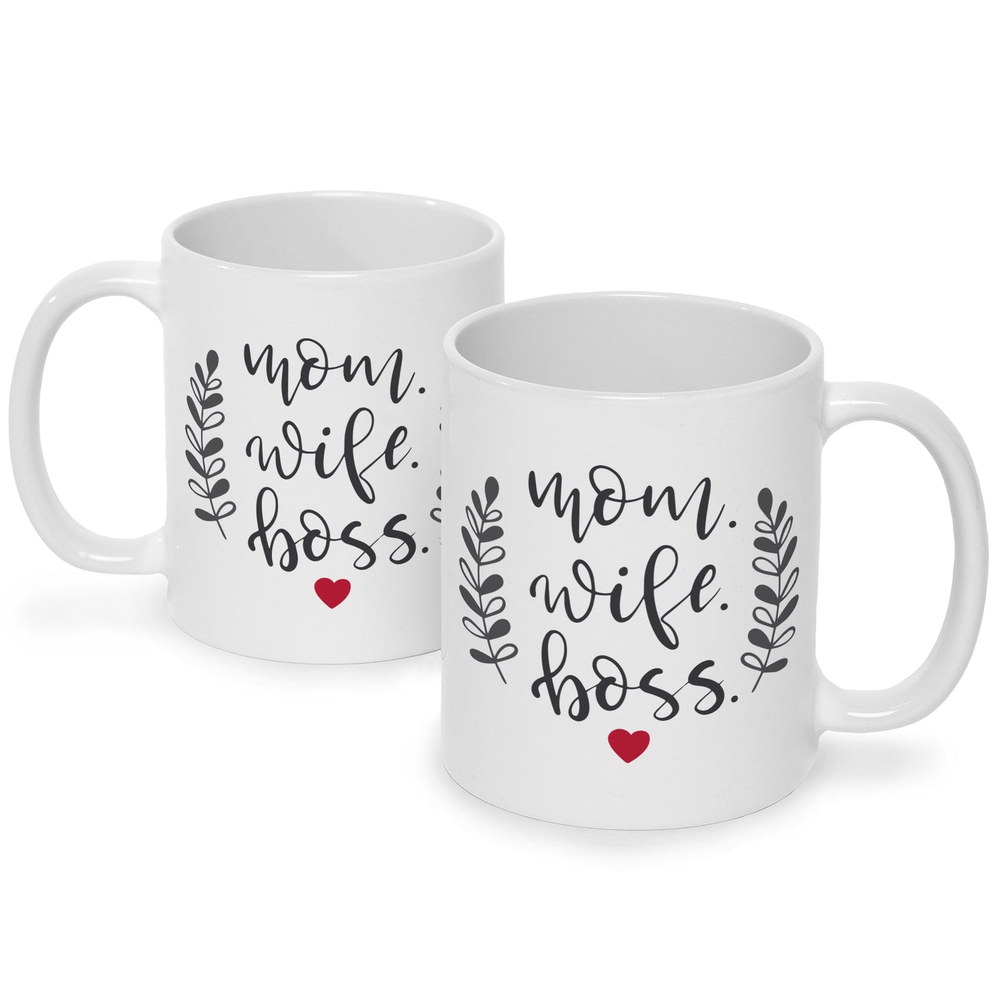 Bedruckte Tasse mit Spruch Mom Wife Boss
