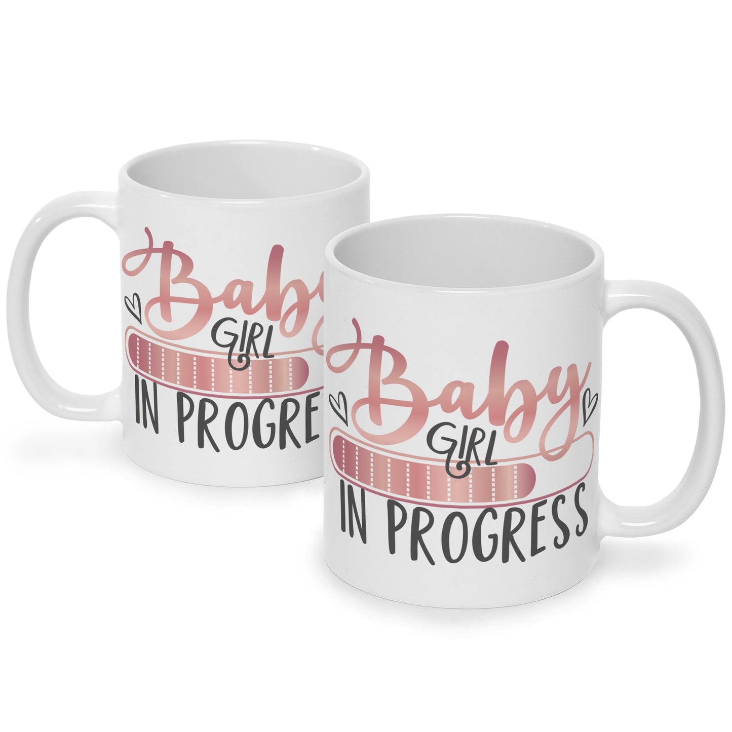 Bedruckte Tasse mit Spruch Baby in Progress