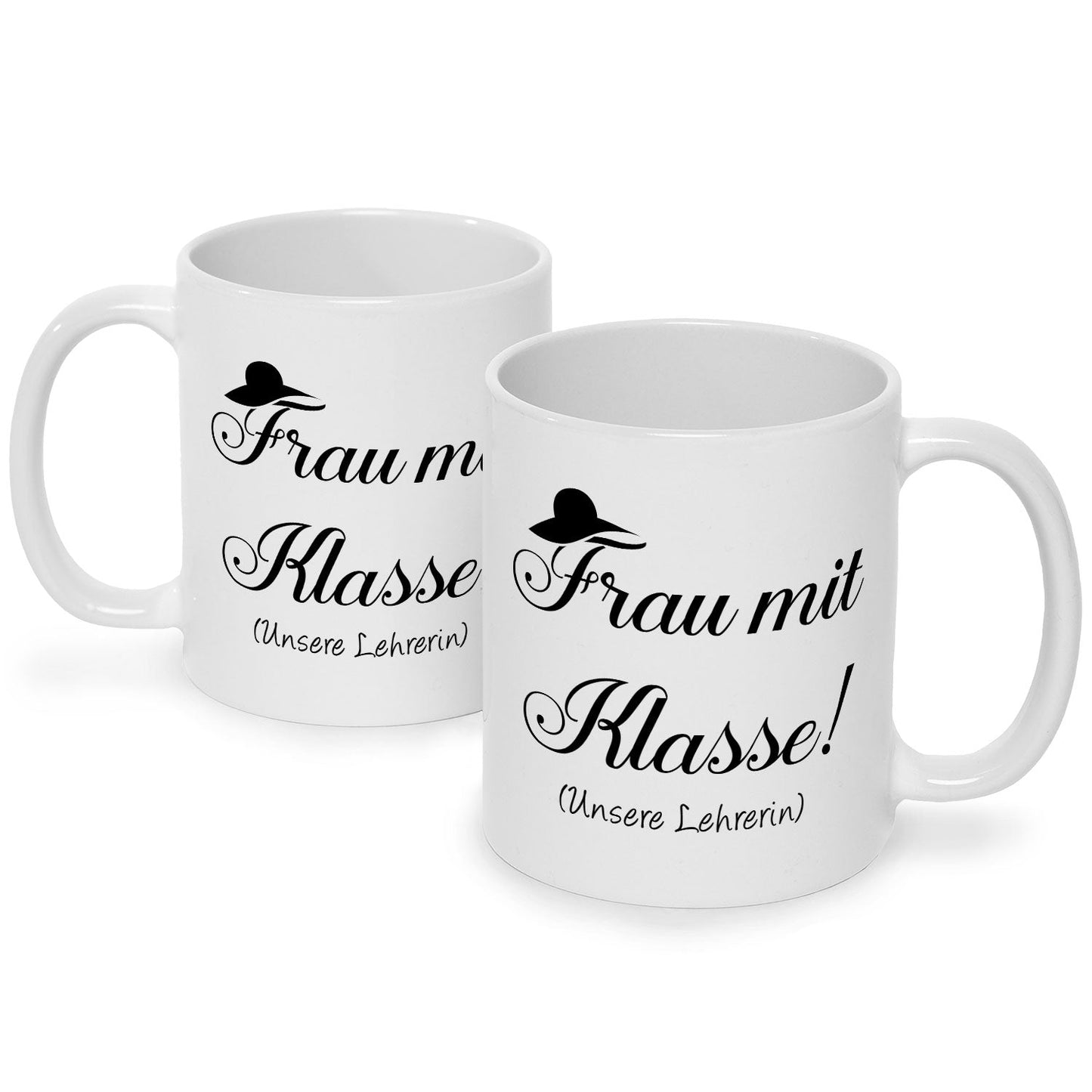 Bedruckte Tasse mit Spruch Frau mit Klasse