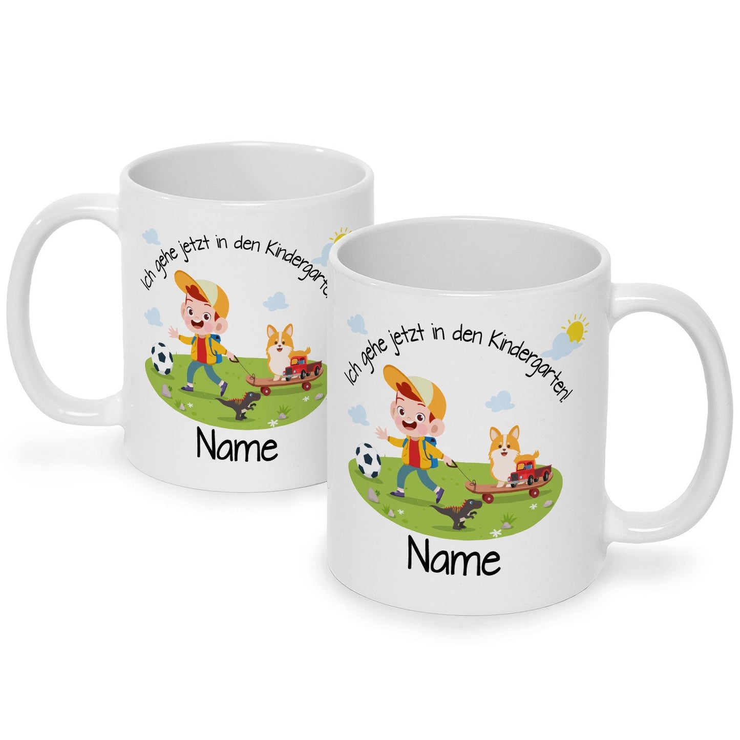 Bedruckte Tasse mit Motiv Ich gehe jetzt in den Kindergarten für Jungen & Mädchen