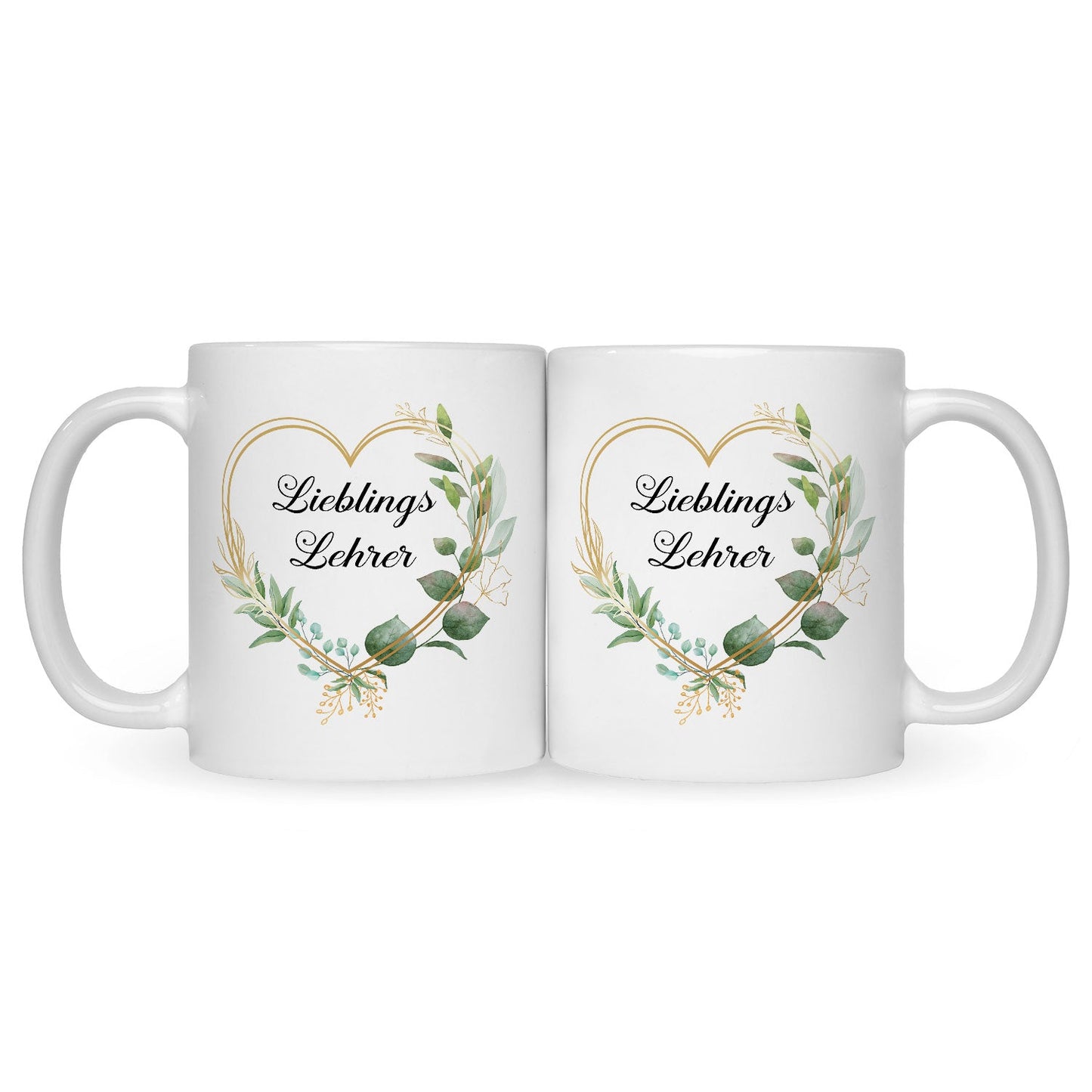 Bedruckte Tasse mit Spruch Lieblingslehrer/Lieblingslehrerin