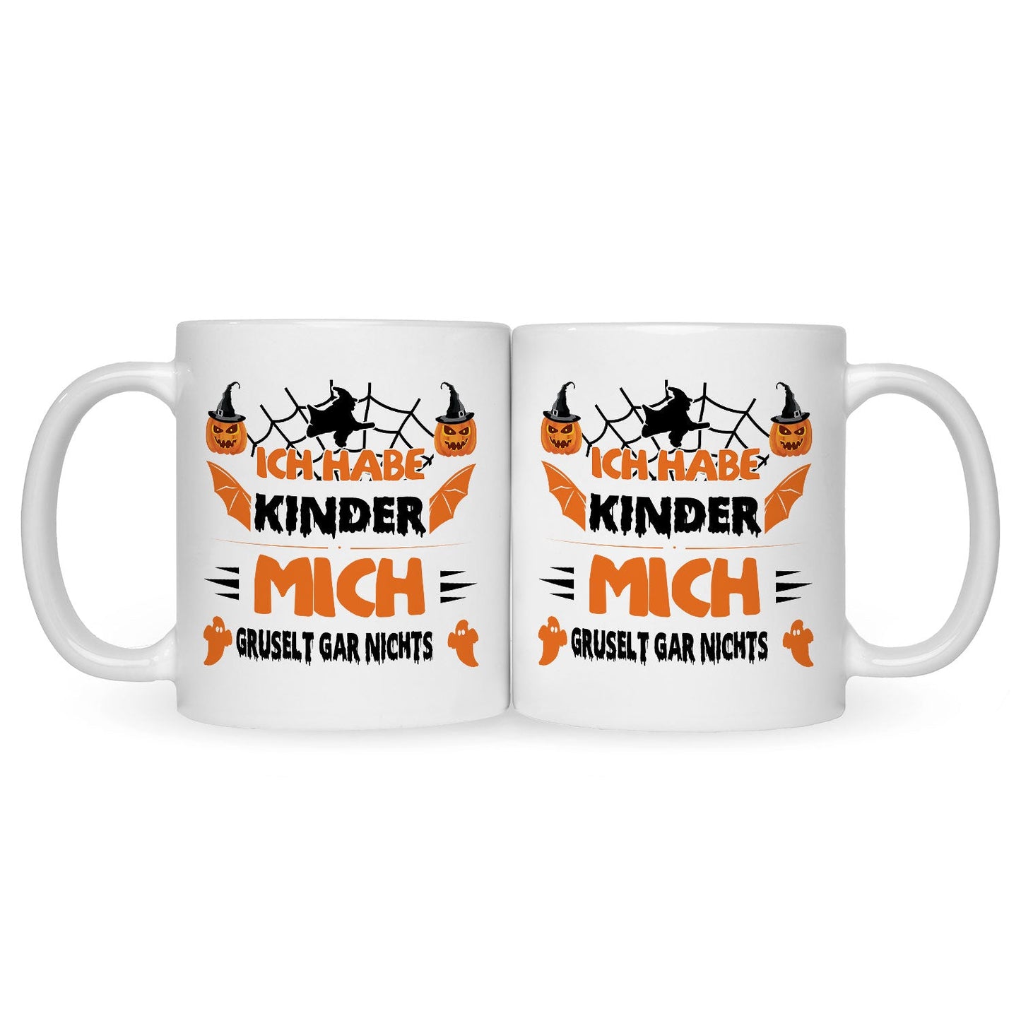 Bedruckte Tasse mit Spruch Ich habe Kinder mich gruselt gar nichts