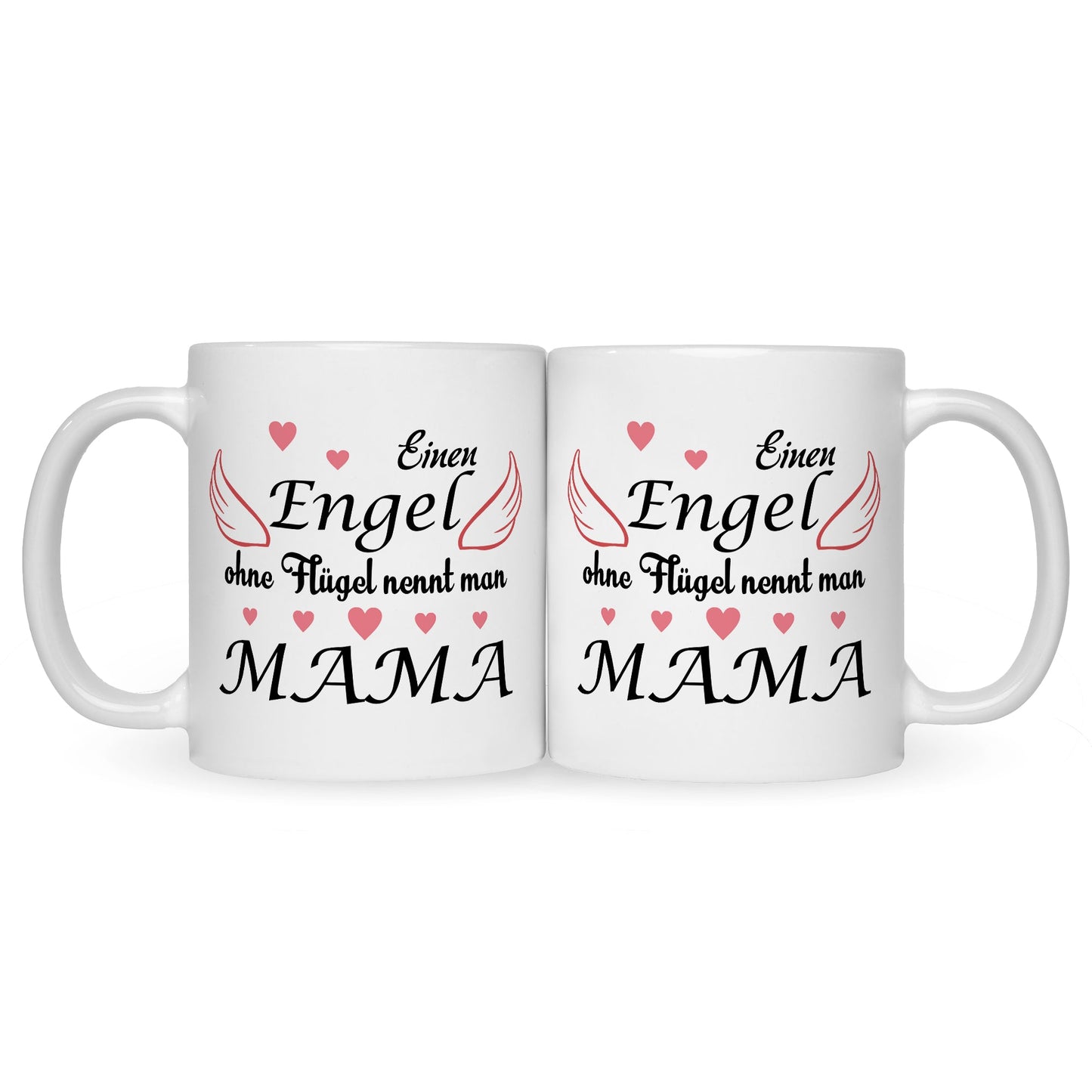 Bedruckte Tasse mit Spruch Engel ohne Flügel